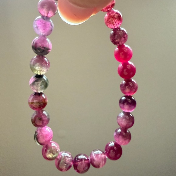 Natural Deep red Tourmaline Bracelet - Picture 2 of 3